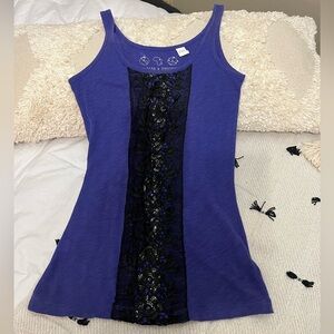 Y2K Sequin and Lace Tank Top from The Buckle